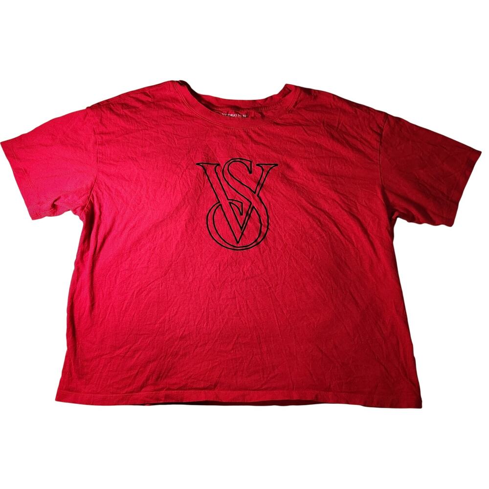 Victoria's Secret Red Holiday Cotton Sleep Tee Shirt Size XL